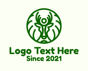 Stag - Green Forest Deer Branch logo design