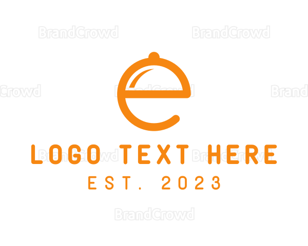 Orange Cloche Letter E Logo