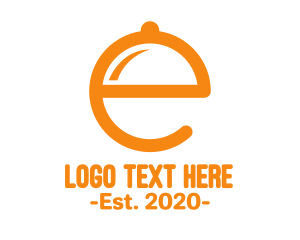 Tray - Orange Cloche Letter E logo design