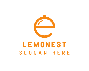 Orange Cloche Letter E Logo