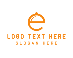 Orange Cloche Letter E Logo