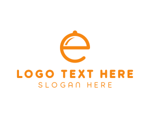 Orange Cloche Letter E Logo