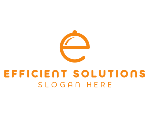 Orange Cloche Letter E logo design