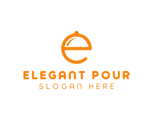 Orange Cloche Letter E logo design