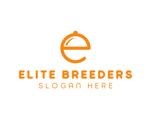 Orange Cloche Letter E logo design