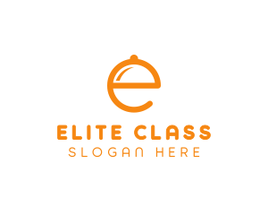 Orange Cloche Letter E logo design