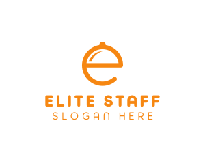 Orange Cloche Letter E logo design