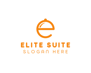 Orange Cloche Letter E logo design