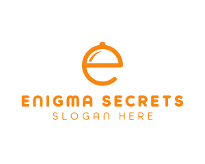 Orange Cloche Letter E logo design