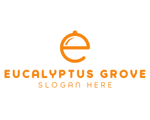 Orange Cloche Letter E logo design