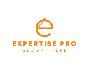 Orange Cloche Letter E logo design