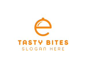 Cater - Orange Cloche Letter E logo design