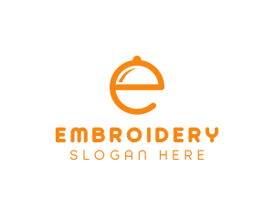 Orange Cloche Letter E logo design