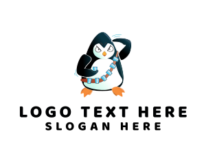 Characters - Penguin Soldier Drink logo design