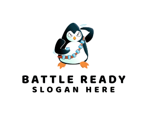 Soldier - Penguin Soldier Drink logo design