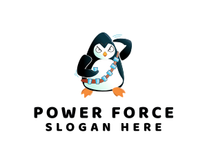 Aggressive - Penguin Soldier Drink logo design