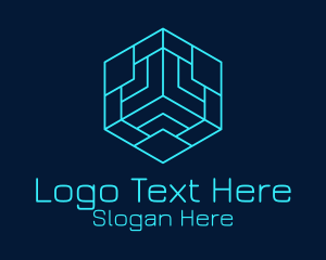 Minimalist Tech Cube  Logo