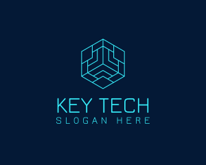 Minimalist Tech Cube  logo design