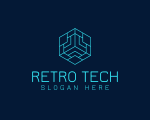 Minimalist Tech Cube  logo design