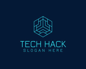 Minimalist Tech Cube  logo design