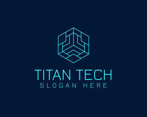 Minimalist Tech Cube  logo design