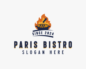 Grilled Barbecue Skewer logo design