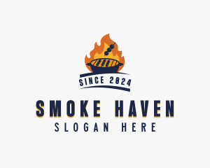 Grilled Barbecue Skewer logo design