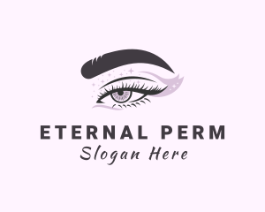 Perm - Beauty Woman Eyelash Extension logo design