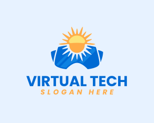 Virtual - Sun Virtual Reality Gaming logo design