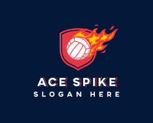Volleyball - Volleyball Flaming Sports logo design