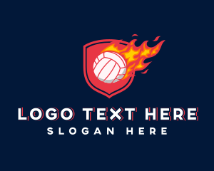 Athlete - Volleyball Flaming Sports logo design