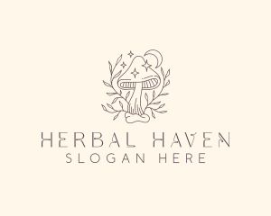 Herbal - Natural Herbal Mushroom logo design