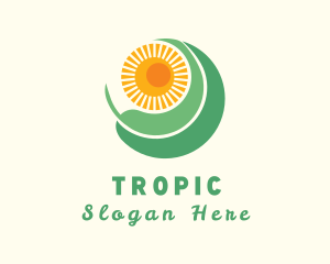 Tropical Sun Leaf logo design