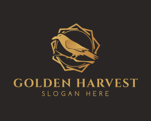 Golden - Golden Raven Bird logo design