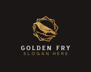 Golden Raven Bird logo design