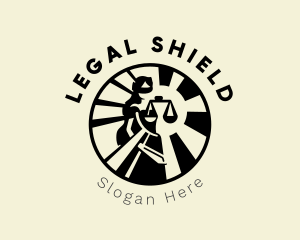 Defendant - Lady Justice Sun logo design