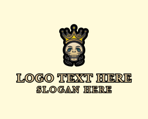Game Streamer - Crown Skull Graffiti logo design