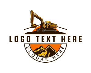 Mountain - Excavator Backhoe Digger logo design