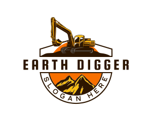 Digger - Excavator Backhoe Digger logo design