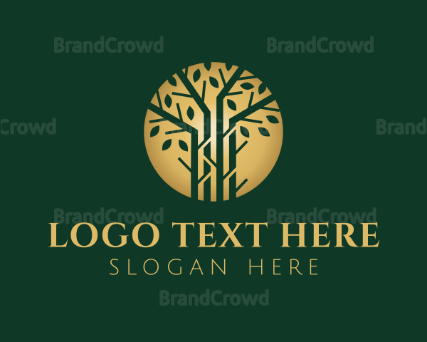 Golden Forest Tree Logo