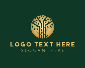 Luxe - Golden Forest Tree logo design