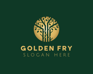 Golden Forest Tree logo design