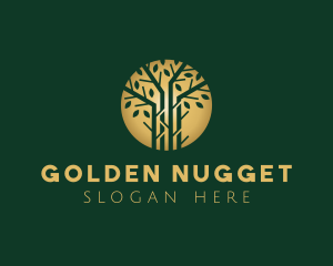 Golden Forest Tree logo design