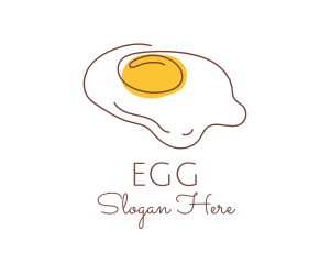 Fried Egg Line Art logo design