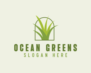 Minimalist Green Grass logo design