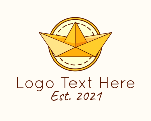 Pediatrician - Paper Boat Origami logo design