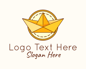 Paper Boat Origami Logo