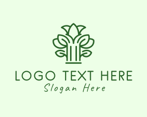 Botany - Leaf Tree Pillar logo design