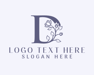 Esthetician - Cosmetics Floral Letter D logo design