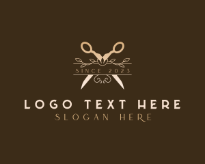 Upmarket - Floral Boutique Shears logo design